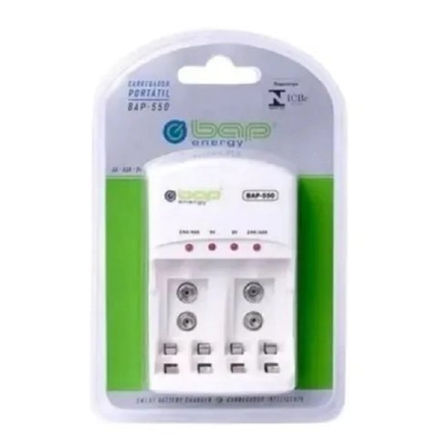 Carregador Biv Auto Stop S/ Pilhas - 4 Aa - 4 Aaa ou 2 de 9v