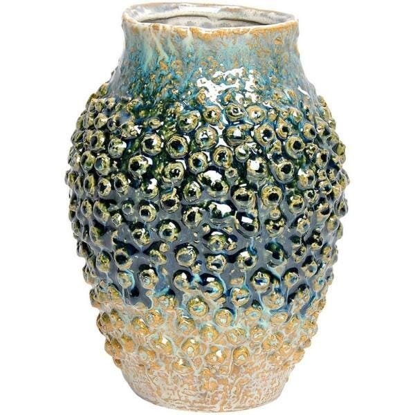 Vaso Decorativo Cerâmica Azul 24cm GS - 1