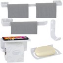 Ver imagem 2 de Kit Acessórios Para Banheiro Branco 5 Peças Zmt