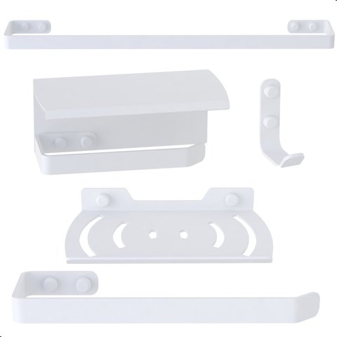 Kit Acessórios Para Banheiro Branco 5 Peças Zmt