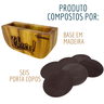 Descanso de Copo Luxo Porta Copo com Suporte em Madeira - 3