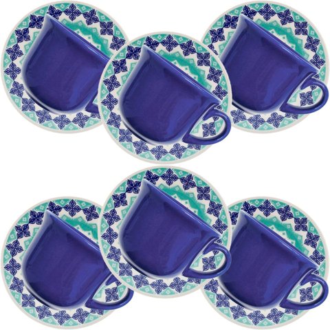Kit Jogo de Xícaras para 6 Pessoas Donna Lola 200ml 6 Peças