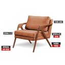 Ver imagem 4 de Poltrona com Almofada Mona Linho Pés Madeira Maciça:terracota