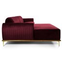 Ver imagem 2 de Sofá 230cm 4 Lugares Chaise Esquerdo Pés Gold B-278 Marsala