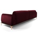 Ver imagem 3 de Sofá 230cm 4 Lugares Chaise Esquerdo Pés Gold B-278 Marsala