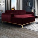 Ver imagem 6 de Sofá 230cm 4 Lugares Chaise Esquerdo Pés Gold B-278 Marsala