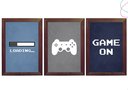 Ver imagem 3 de Kit 3 Quadros Decorativos Game On Video Game Vidro Moldura:preta