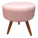 Ver imagem 1 de Puff Decorativo Redondo 40 cm Dóris Pé Palito Suede - Rosa Bebê