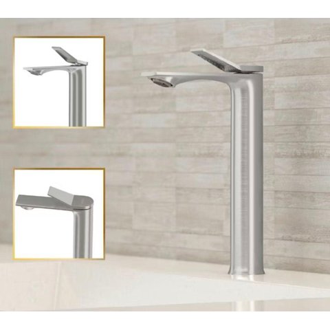 Torneira Banheiro Níquel Escovado Berlim Alta Quente e Frio