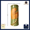 Ver imagem 3 de Vaso Cilindrico Porcelana Craquelada Verde Folha em Relevo 30cm Columbus Gold