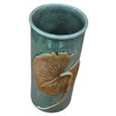 Ver imagem 4 de Vaso Cilindrico Porcelana Craquelada Verde Folha em Relevo 30cm Columbus Gold