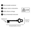 Ver imagem 3 de Kit 5 Chaves Decorativas Rústica Enfeite em Ferro Nº 01 26cm