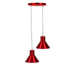 Lustre Pendente Aluminio Tenesse Duplo Cereja - 1