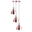 Ver imagem 1 de Lustre Pendente Aluminio Gota Triplo 21cm Gold Rose