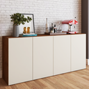 Ver imagem 1 de Balcão Buffet Sonhare 4 Portas Seda/Off White - Mobilarte Móveis