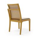 Ver imagem 5 de Cadeira Lavinia Madeira Maciça Assento Estofado Encosto de Tela Palha Sextavada Veludo Bege 102