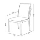 Ver imagem 3 de Cadeira Lavinia Madeira Maciça Assento Estofado Encosto de Tela Palha Sextavada Veludo Bege 102