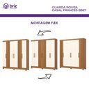 Ver imagem 3 de Guarda Roupa Casal 6 Portas 3 Gavetas Francês Cinamomo Off White com Armário Multiuso Margarida Cina