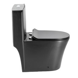 Vaso Sanitário Caixa Acoplada Redondo Fluir Preto Fosco - 2 Vaso Sanitário Caixa Acoplada Redondo Fluir Preto Fosco - 2