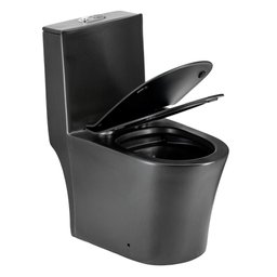 Vaso Sanitário Caixa Acoplada Redondo Fluir Preto Fosco - 4 Vaso Sanitário Caixa Acoplada Redondo Fluir Preto Fosco - 4