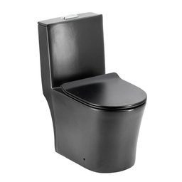 Vaso Sanitário Caixa Acoplada Redondo Fluir Preto Fosco - 1 Vaso Sanitário Caixa Acoplada Redondo Fluir Preto Fosco - 1