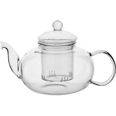 Chaleira 600ml Borosilicato Transparente com infusor 12x13x21cm