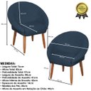 Ver imagem 3 de Kit 2 Cadeira Poltronas Resistente para Salão Decorativa Pés de Madeira Resistente Luxo