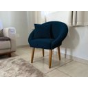 Ver imagem 4 de Kit 2 Cadeira Poltronas Resistente para Salão Decorativa Pés de Madeira Resistente Luxo