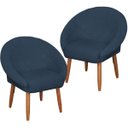 Ver imagem 1 de Kit 2 Cadeira Poltronas Resistente para Salão Decorativa Pés de Madeira Resistente Luxo