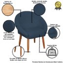 Ver imagem 2 de Kit 2 Cadeira Poltronas Resistente para Salão Decorativa Pés de Madeira Resistente Luxo