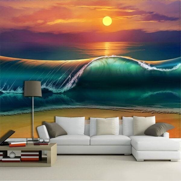 Papel de Parede 3D Praias 0005 - Adesivo Paisagem - 1