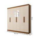 Ver imagem 2 de Guarda-roupa Casal Splendore 6 Portas 2 Gavetas com Espelho 100% Mdf Cinamomo/off White - Panorama M