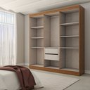 Ver imagem 5 de Guarda-roupa Casal Splendore 6 Portas 2 Gavetas com Espelho 100% Mdf Cinamomo/off White - Panorama M