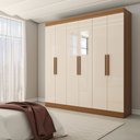 Ver imagem 3 de Guarda-roupa Casal Splendore 6 Portas 2 Gavetas com Espelho 100% Mdf Cinamomo/off White - Panorama M