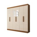Ver imagem 1 de Guarda-roupa Casal Splendore 6 Portas 2 Gavetas com Espelho 100% Mdf Cinamomo/off White - Panorama M