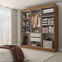 Ver imagem 4 de Guarda-roupa Casal Splendore 6 Portas 2 Gavetas com Espelho 100% Mdf Cinamomo/off White - Panorama M