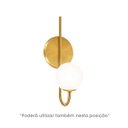 Ver imagem 3 de Arandela Dourada Globo de Vidro Branco Cabeceira Dhora Ace67