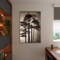 Quadro Decorativo Paisagem Araucaria Angustifolia com Moldura Prata - 100x70 Cm - 3