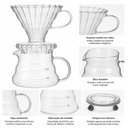 Ver imagem 5 de Cafeteira de Vidro Kit Jarra com Suporte Coador Grande 650ml Passador Cafe Artesanal Luxo Casa Cafet