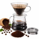 Ver imagem 1 de Cafeteira de Vidro Kit Jarra com Suporte Coador Grande 650ml Passador Cafe Artesanal Luxo Casa Cafet