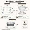 Ver mais imagens de Cafeteira de Vidro Kit Jarra com Suporte Coador Grande 650ml Passador Cafe Artesanal Luxo Casa Cafet