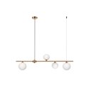 Ver imagem 1 de Pendente Metal Linear Bronze 4 Globos Vidro Branco Ace74