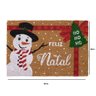 Capacho Feliz Natal Boneco de Neve em Fibra de Coco 60x40cm - 2
