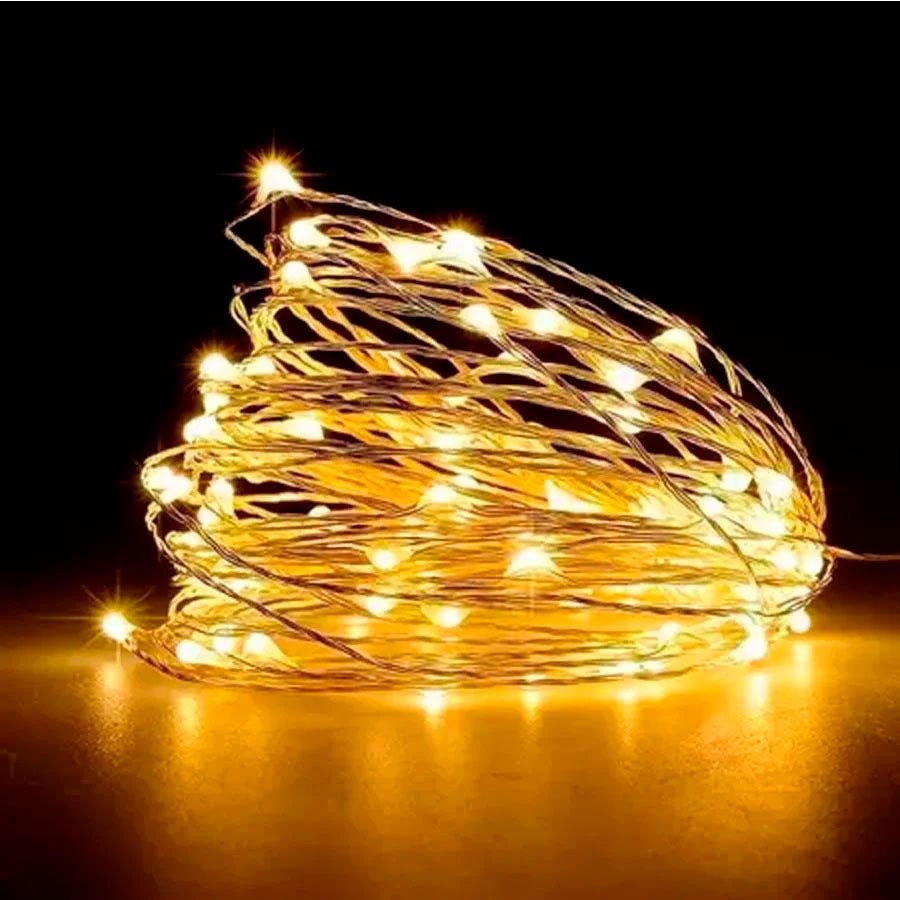 Cordão de Led Fio de Fada Amarelo 2m - 4