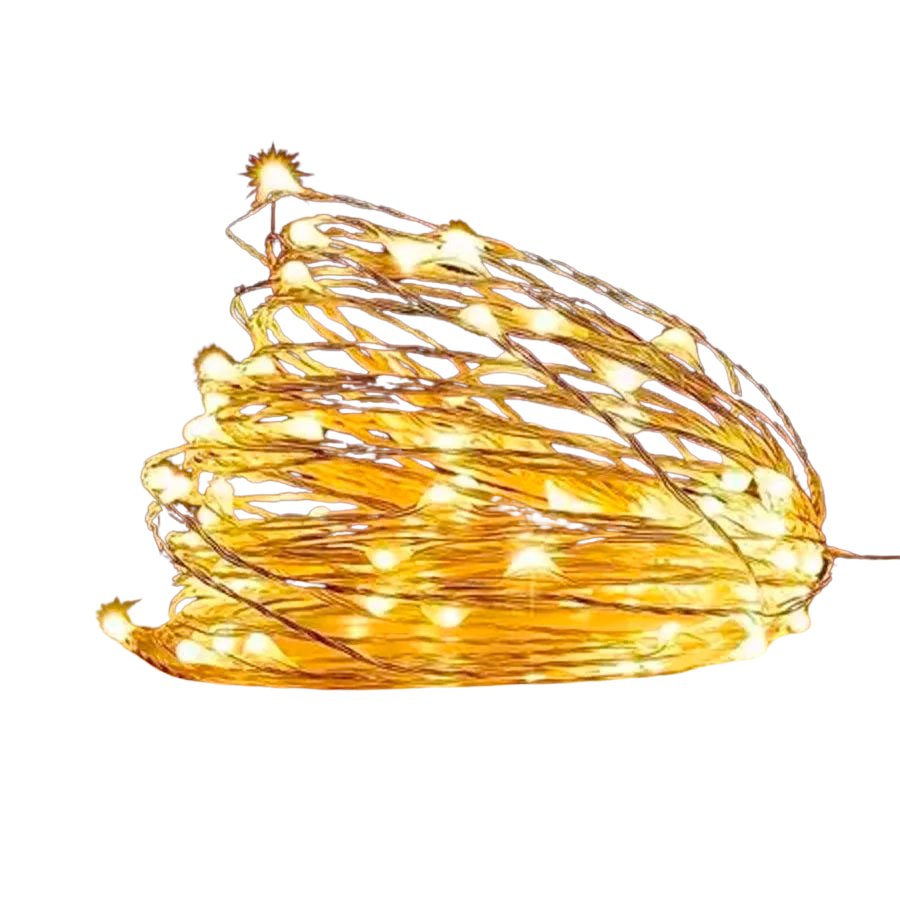 Cordão de Led Fio de Fada Amarelo 2m