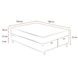 Cama Box Baú Queen + Colchão de Molas Ensacadas Ortobom AirTech SpringPocket 158cm - 2