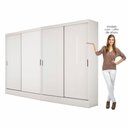 Ver imagem 3 de Closet Casal Duplo Belém 4 Portas 4 Gavetas Carioca Móveis Branco