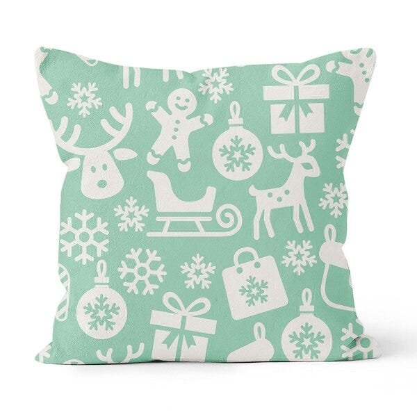 Kit 4 Almofadas Decorativas Own Natal e Listras Verde - 45x45 cm - 2