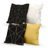Kit 4 Almofadas Decorativas Own Geométricas Preta Branca Gold - 45x45 cm - 1