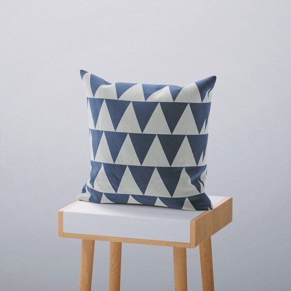 Kit 4 Almofadas Decorativas Own Geométrico Cinza e Azul - 45x45 cm - 6